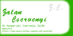 zalan cservenyi business card